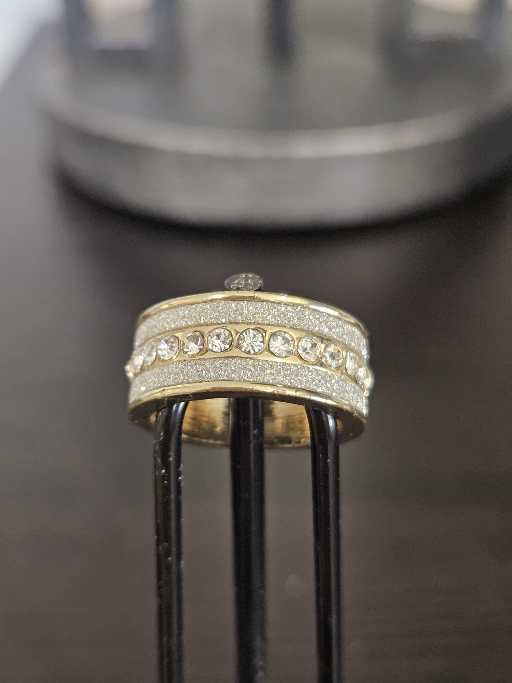 Gold-Tone Pavé and Crystal Wide Band Ring - Gold